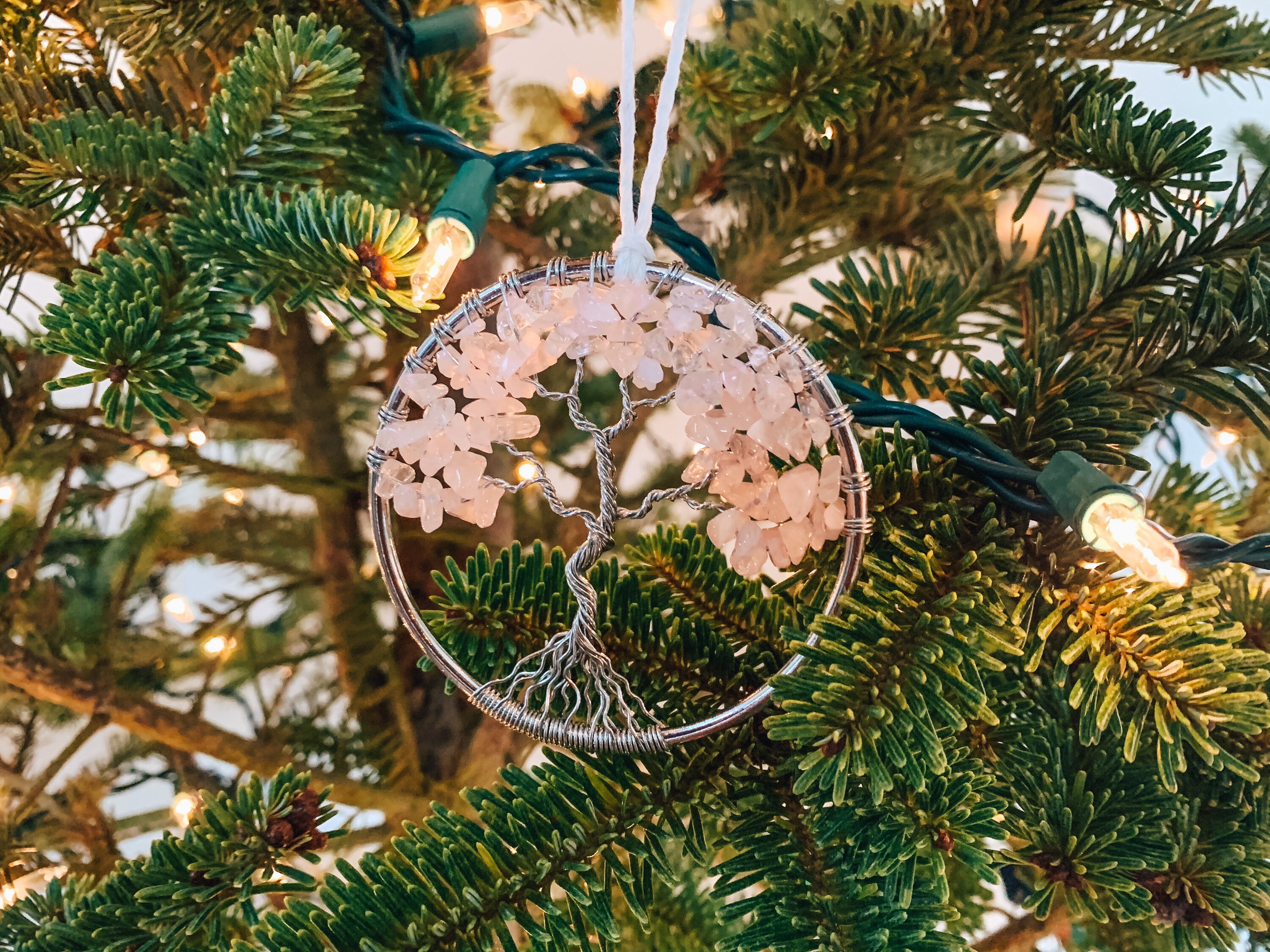 Rose Quartz Crystal Ornament Gemstone Ornament Tree of Life Etsy