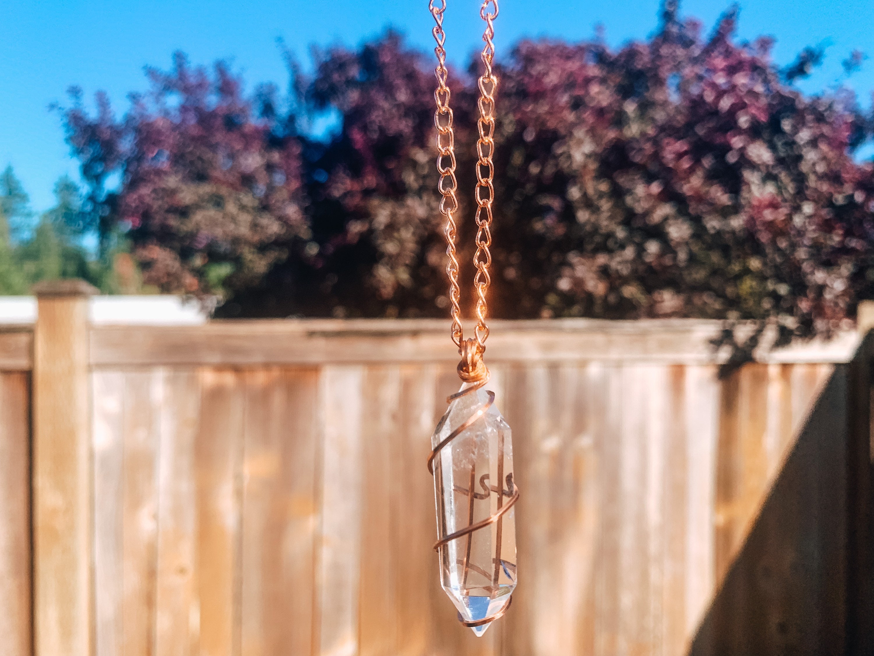 Clear Quartz Necklace Double Terminated 