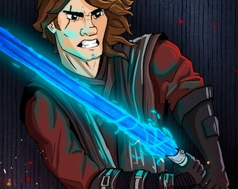 Anakin Skywalker Digital Painting – Star Wars Inspired Art Print