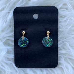 Resin Blue Stud Earrings