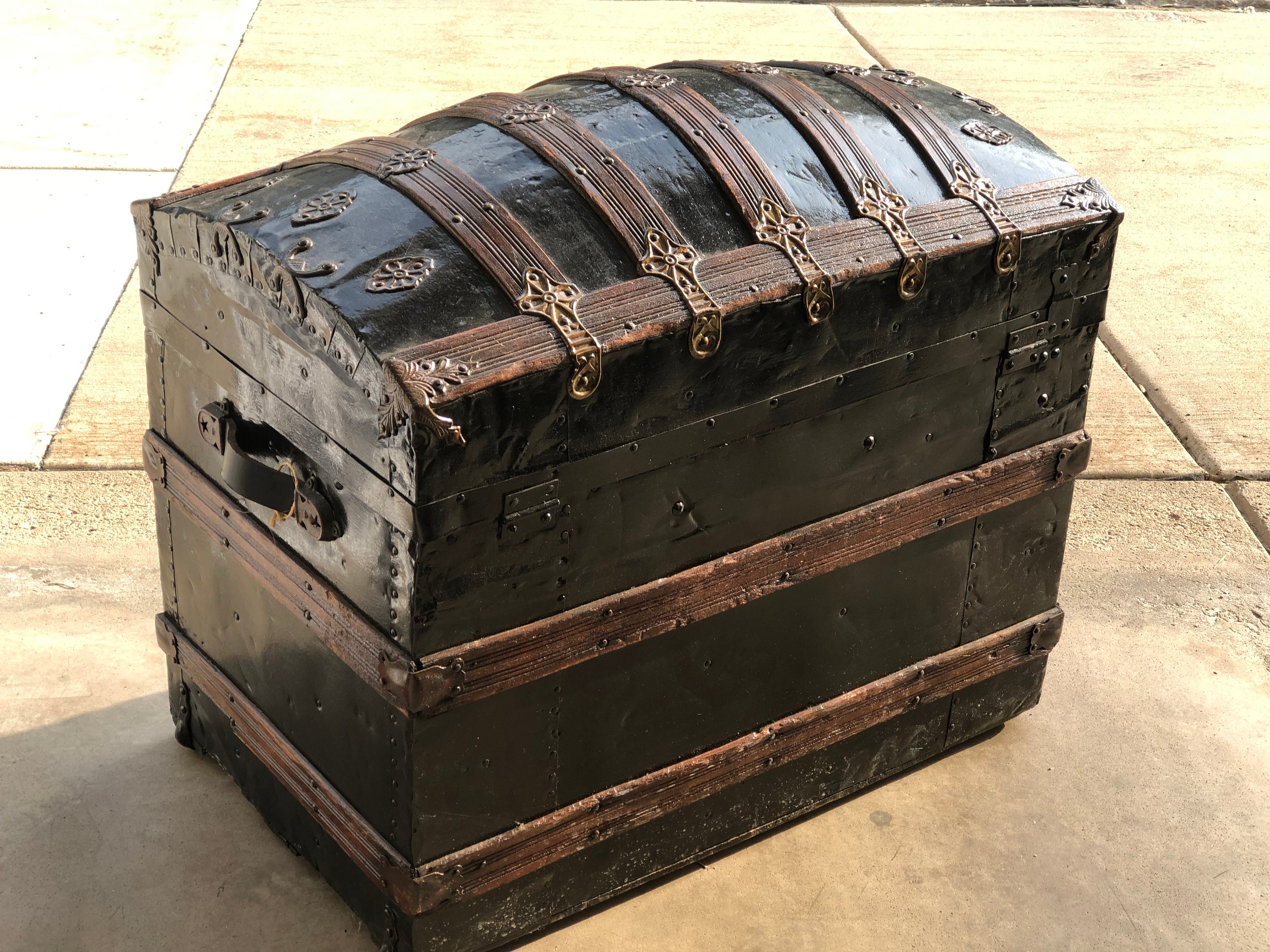 Antique Humpback Trunk Etsy