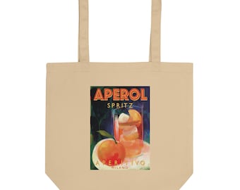 Spritz O'clock Cotton Canvas Tote Aperol, Campari, Italian Cocktail