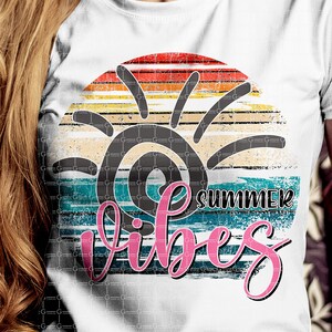 Summer Vibes sublimation design, vintage Sublimation design, Sublimation, DTG printing, Retro Summer sublimation design