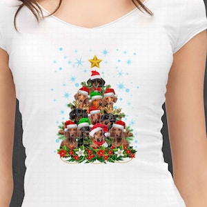 Dachshunds Christmas Tree PNG sublimation designs download, dachshund design, It&#39;s the most wonderful time Sublimation, Sausage Dog Digital