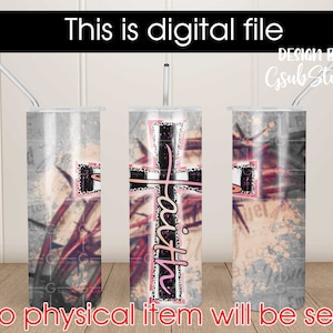 Glaube 20 Unzen Skinny Tumbler Sublimation Design Becher Vorlage Christian Tumbler Bibel Vers PNG Digital Download
