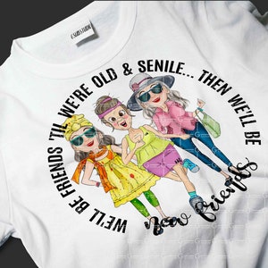 We&#39;ll Be Friends &#39;til We&#39;re Old And Senile png sublimation design, New Friends, Old friends Png, Sublimation graphics, pillow cover
