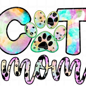 Cat Mom PNG Digital Download T-shirt design Sublimation Designs Downloads Clip Art dtg print cat lover gift cat mom design