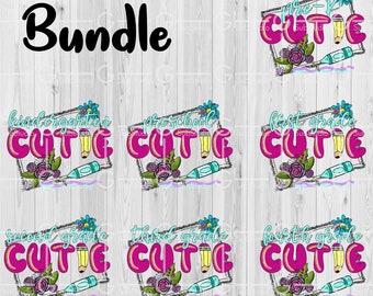 Back to School Cutie Bundle Sublimation Hand Drawn Design Digital Download Back to School 1st grade cutie