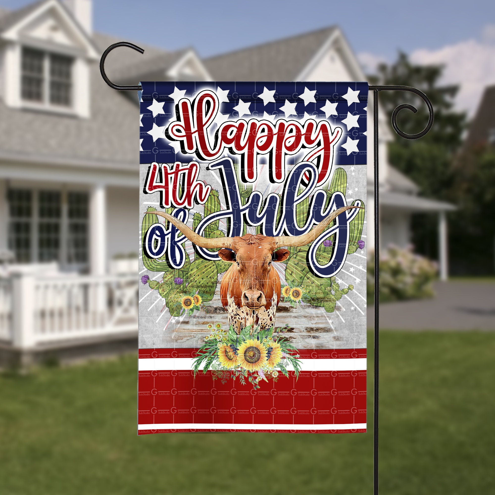 Patriotic Garden Flag Sublimation Design 4th of July Flag Etsy