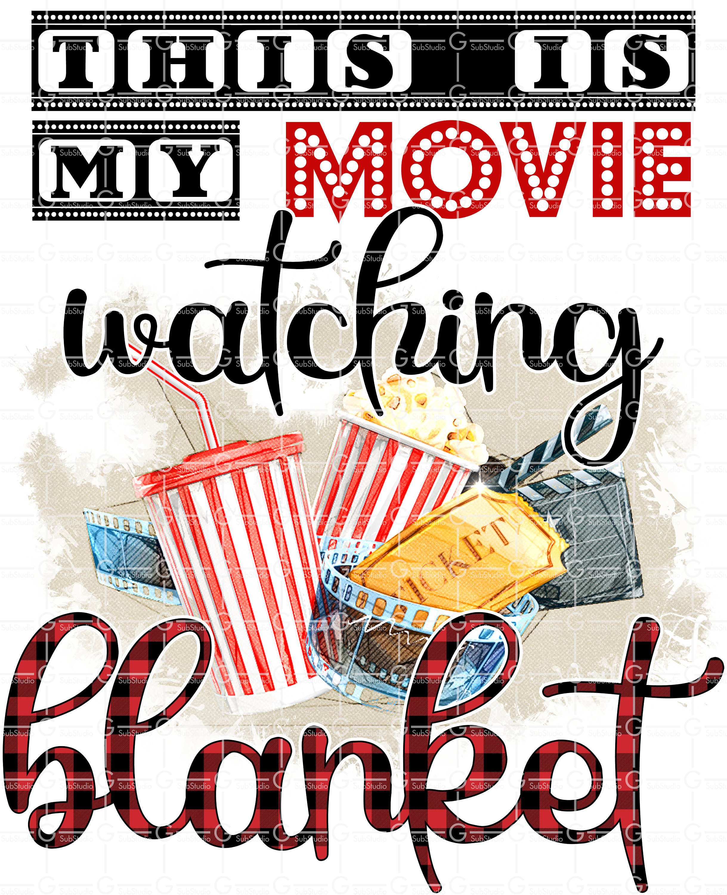 This is My Movie Watching Blanket Sublimation Png Digital Design DTG ...