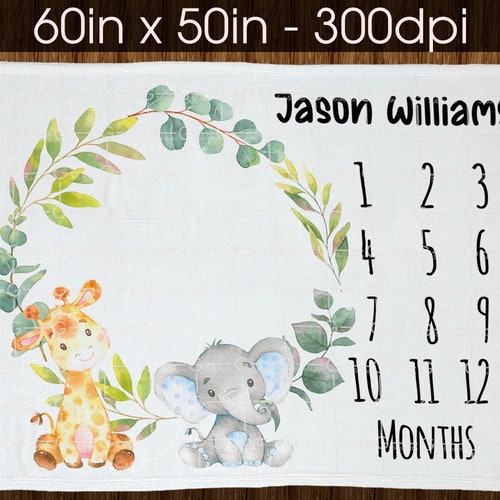 Baby Milestone Blanket Digital Design for Sublimation DTG Etsy