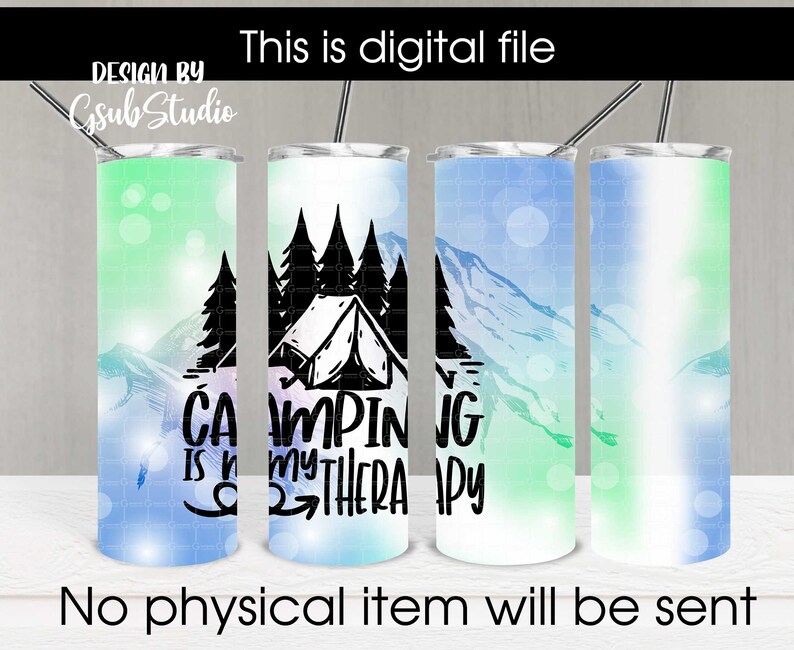 Camping Tumbler Wrap 20 Oz Skinny Tumbler Design Camping is Etsy