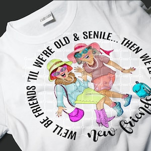 We&#39;ll Be Friends &#39;Till We&#39;re Old And Senile png sublimation design, New Friends, Old friends Png, Sublimation graphics, pillow cover