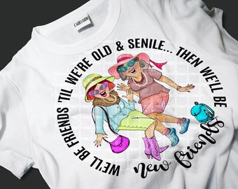 We&#39;ll Be Friends &#39;Till We&#39;re Old And Senile png sublimation design, New Friends, Old friends Png, Sublimation graphics, pillow cover