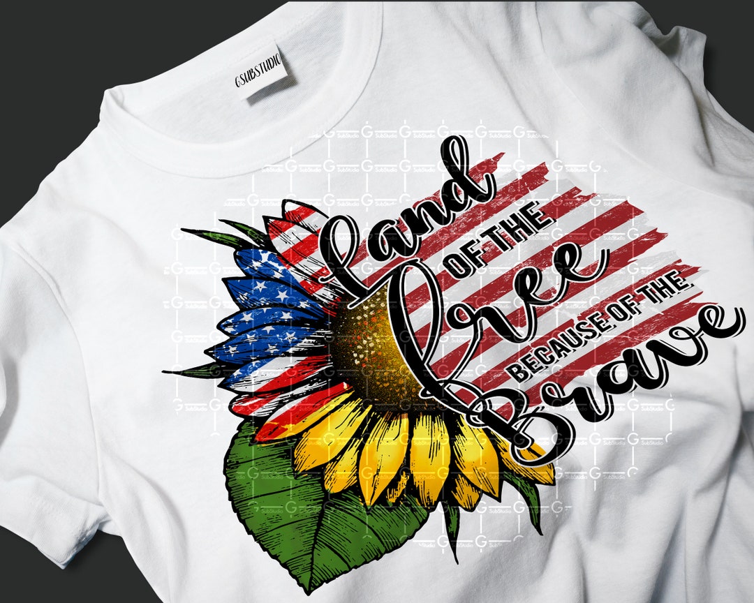 Land of the Free Because of the Brave USA Sublimation Png - Etsy