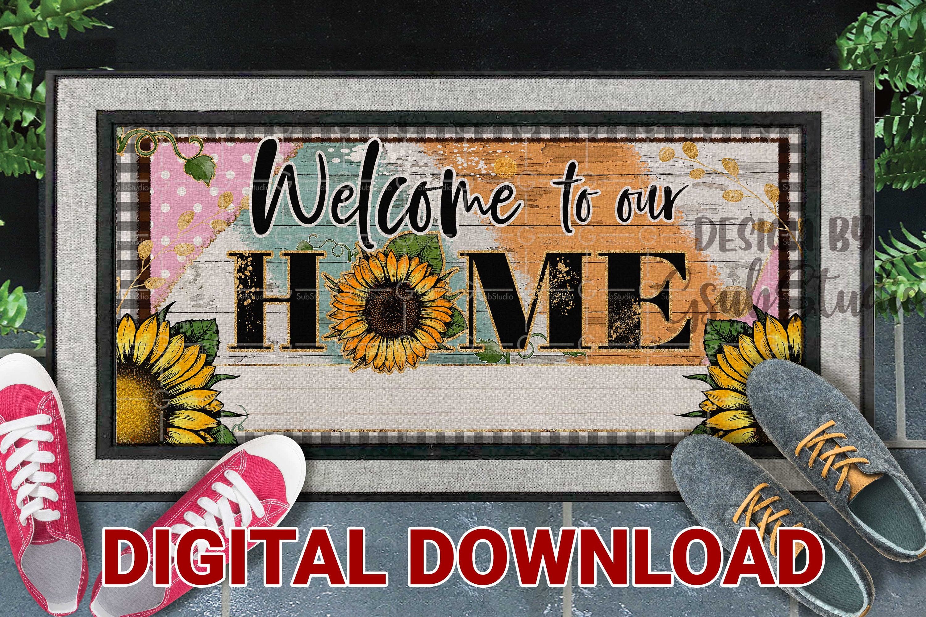 Doormat Sublimation Design PNG, Welcome to Our Home Sublimation ...
