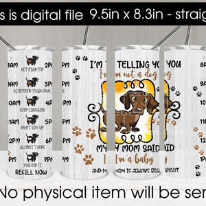 Dachshund Skinny Tumbler Sublimation Designs, Skinny Warp Tumbler Design. 20oz Tumbler png Digital Download Dachshund Tumbler