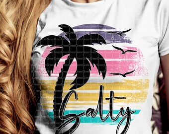Salty, Summer, png sublimation design, DTG printing, Be salty palm trees PNG, Beach t-shirt, t-shirt designs, digital downloads, Beach png