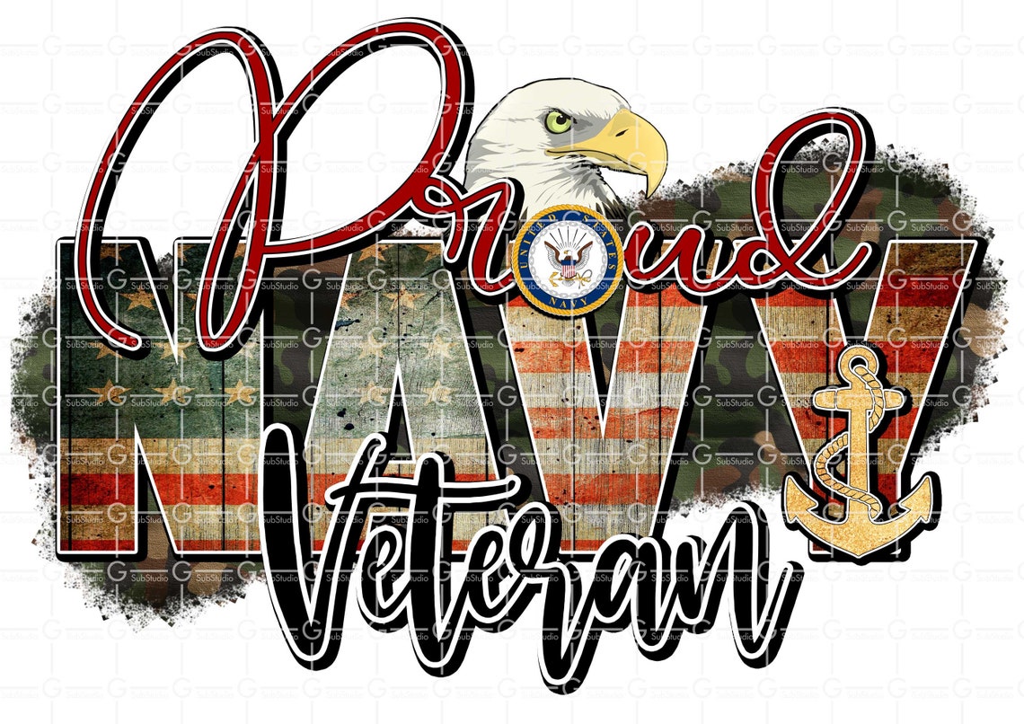 Proud Navy Veteran PNG File Sublimation Design Digital - Etsy