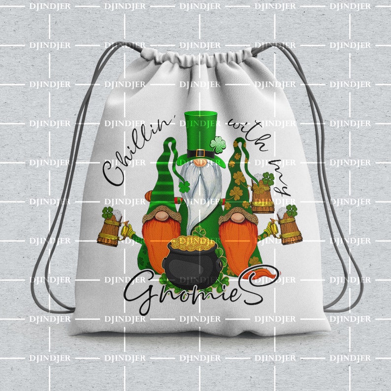 St Patrick Gnome PNG sublimation design Chillin with my Gnomies Sublimation designs download St Patricks Day Gnomes DTG print