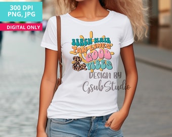 Beach hair Good vibes Sublimation png Design Download Retro Summer design Png, Summer Png, Instant Download, Png File For Sublimation
