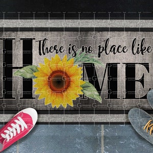 Welcome Doormat sublimation design PNG, welcome to our home sunflower sublimation graphics digital download sublimate designs, DTG print