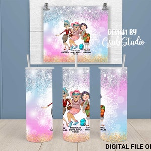 Sisters tumbler, 20oz Tumbler Wrap, I make the rules tumbler, 3 sisters tumbler wrap, sisters rules, Grannies sisters 20oz skinny straight