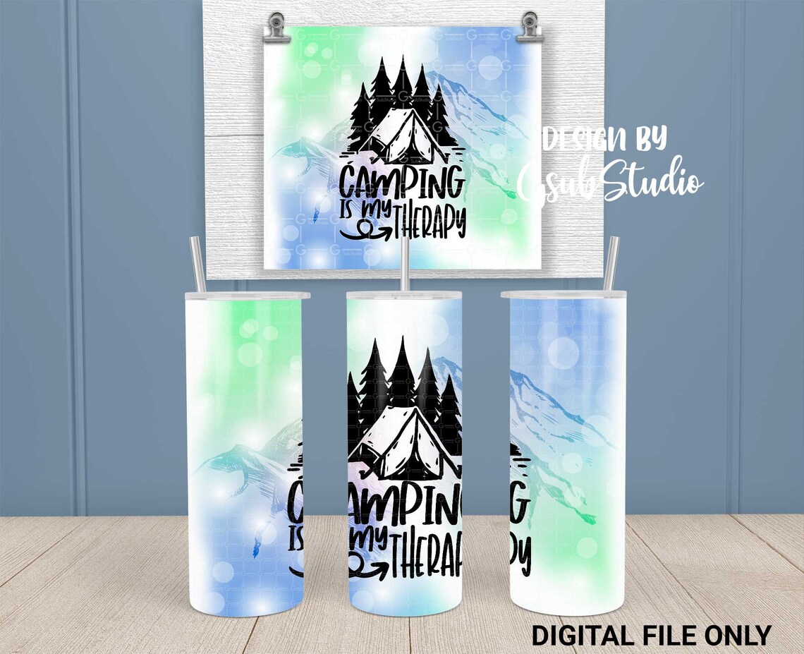 Camping Tumbler Wrap 20 Oz Skinny Tumbler Design Camping is Etsy