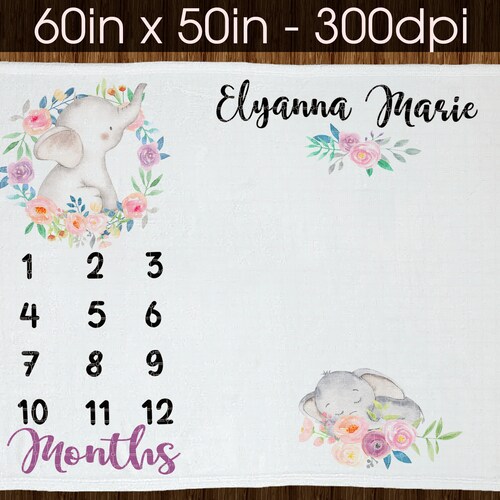 Baby Milestone Blanket Digital Design for Sublimation DTG Etsy