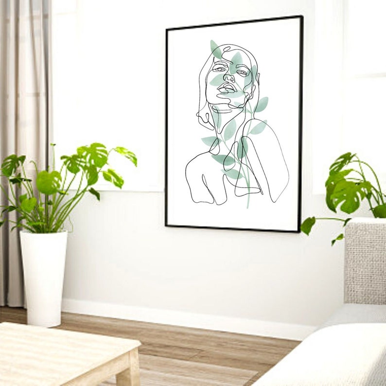 Woman Silhouette wall art Boho poster print Minimalist | Etsy