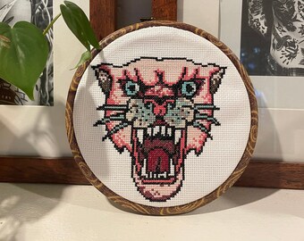 Pink Panther - American Traditional - Cross Stitch PATTERN