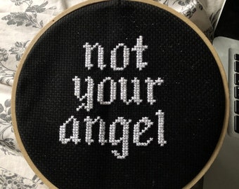 Not Your Angel - Gothic Cross Stitch Pattern