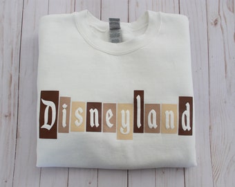 Disneyland Sweatshirt Marquee Brown Minimalistic Trendy Disney Crewneck Walt Disney 1955 For Her Disney Fan Gift Disney Trip Outfit Girly