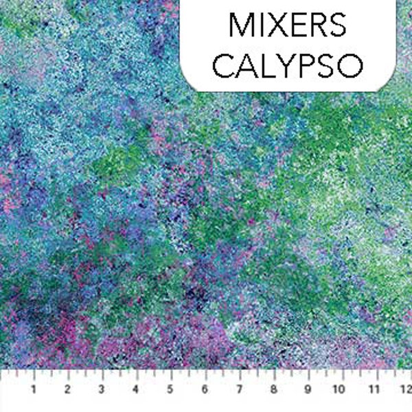 Calypso Teal/Purple Stonehenge Gradations Mixers Blender By the Yard, Half Yard, Fat Quarter Cotton Fabric 39382-820 Stonehenge by Northcott