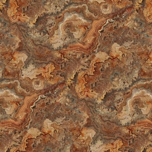 May include: Seamless pattern featuring a marbled design with swirling patterns in shades of brown, tan, and rust. The overall effect resembles natural stone or geological formations, creating a textured and organic appearance.