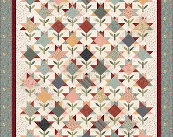 Quilters Garden Quilt Kit 71"x82" Finished Book + 9 Projects & all Fabric Included Except Backing Love Bugs by Janet Nesbitt for Henry Glass