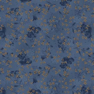 Technique mixte, fleurs et mots bleus ou rouges, par mètre, un demi-mètre, tissu en coton Fat Quarters 43&quot;W Flossie&#39;s Flowers par Henry Glass