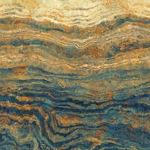 May include: Abstract background with a swirling pattern of blue, gold, and brown. The pattern resembles waves or water.