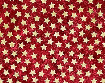 Patriotic Beige Stars on Navy or Red By the Yard, Half Yards, Fat Quarters Cotton Fabric Stonehenge by Northcott