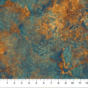 Oxidized Copper/Teal Blender Gradations By the Yard, Half Yard, Fat Quarter Cotton Fabric 26756-68 Stonehenge Gradations by Northcott
