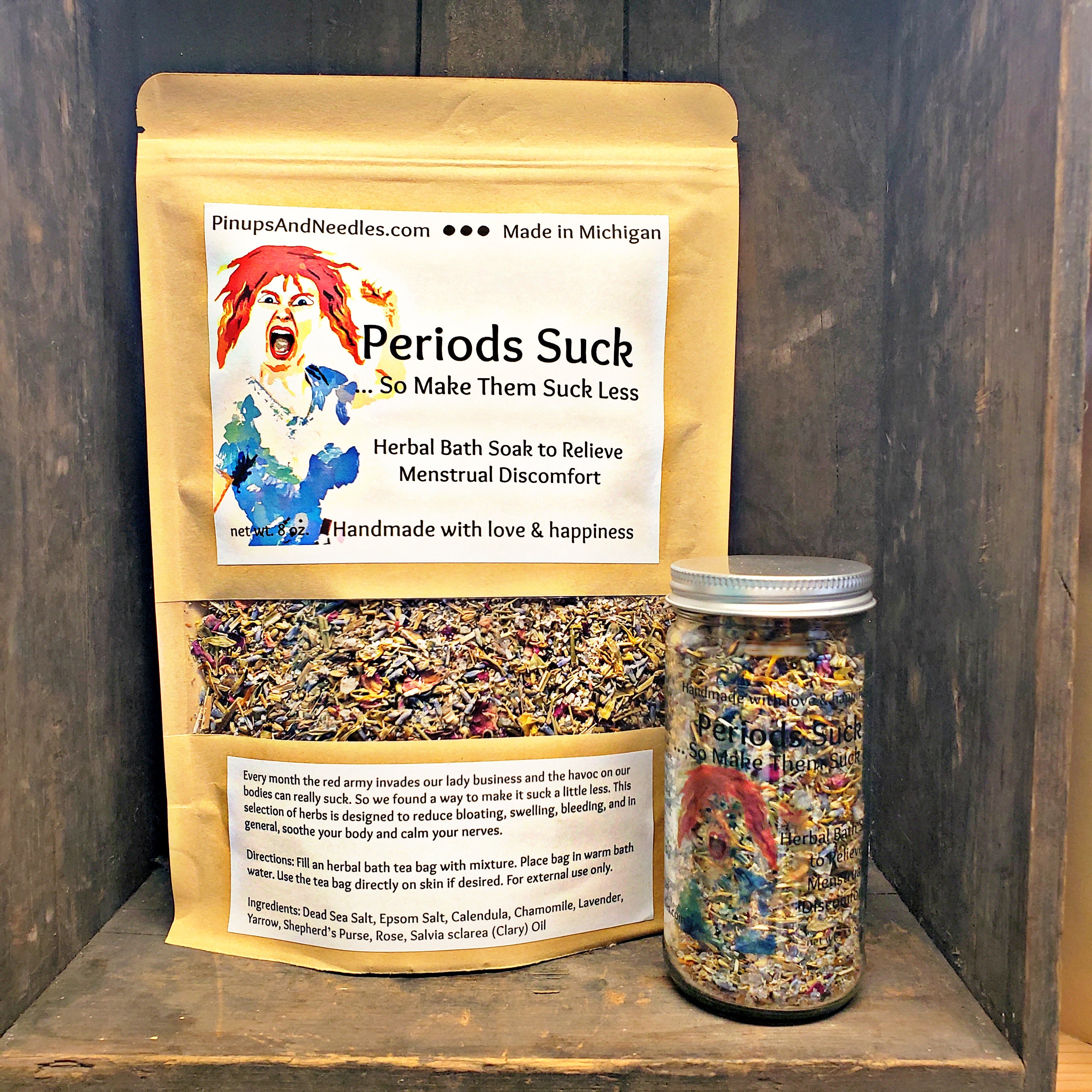 Periods Suck, Herbal Bath Soak, Relieve Menstrual Tea Bath, Bath Salts Etsy