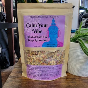 Calm Your Vibe, Herbal Bath Soak, Deep Relaxation, Bath Tea