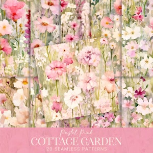 Pastell-Rosa-Blumen-nahtlose Muster, weiches Blush Aquarell Blumen Scrapbook-Papiere, Hochzeit Botanicals druckbare Oberfläche Gewebe-Hintergrund