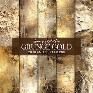 Motivi senza soluzione di continuità in oro grunge, carte per scrapbooking con texture in pietra dipinta di lusso, sfondi stampabili digitali metallici glamour consumati