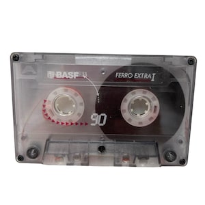 BASF Ferro Extra I 90-Minute Audio Cassette Tape Clear Case Vintage Blank Media