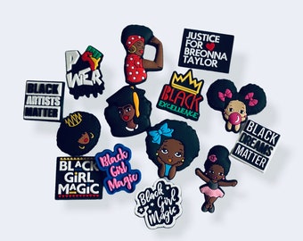 black power croc charms