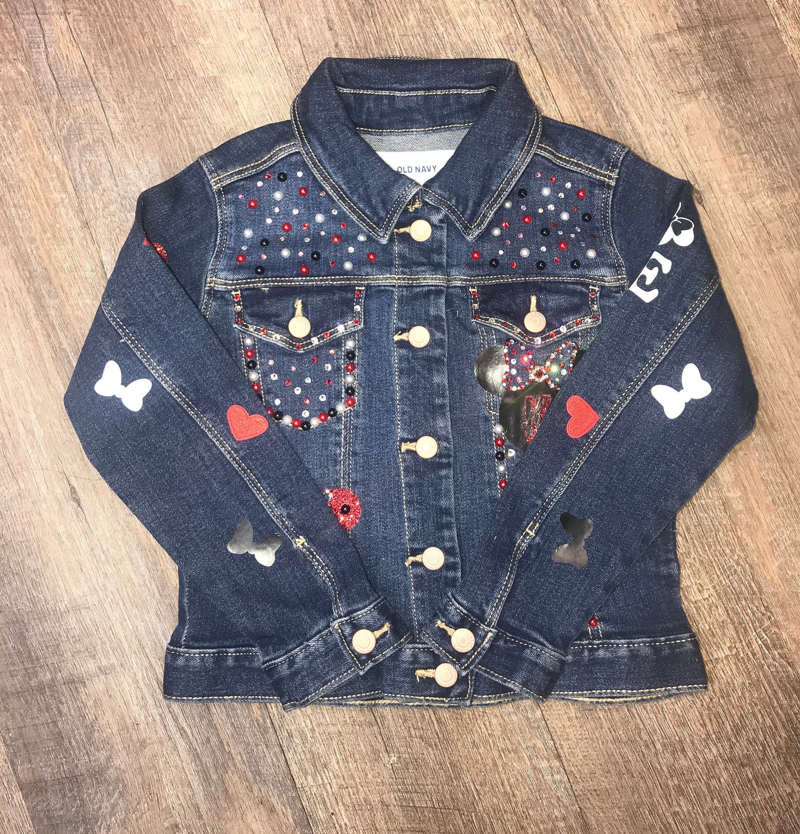 Bling Custom Kids Name Denim Jacket Custom toddler denim Etsy