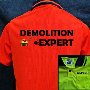 Demolition Expert + Name on pocket : Kid Hi-Vis Polo