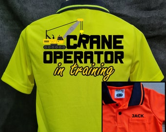 Crane Operator + Name on pocket : Kid Hi-Vis Polo