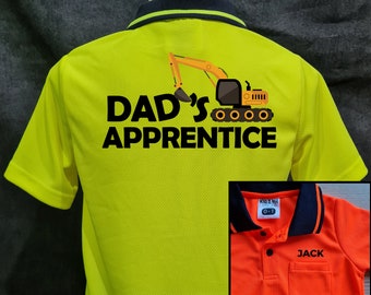 Dad's Apprentice + Name on pocket : Kid Hi-Vis Polo